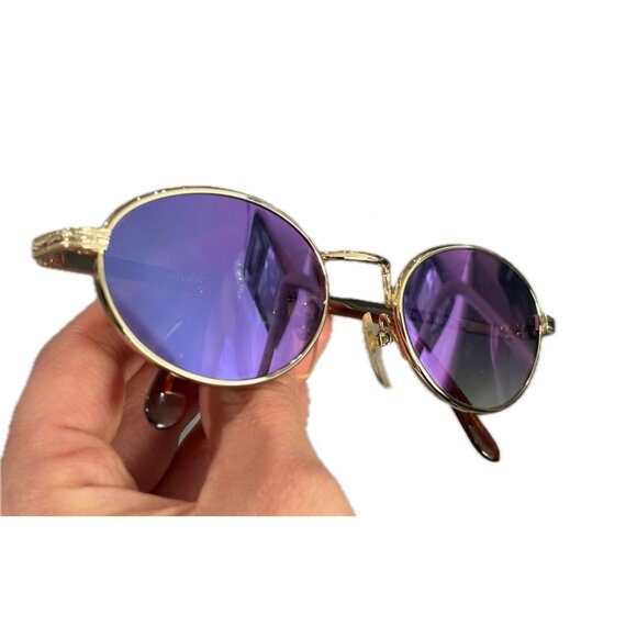 Vintage American Safety Round Sunglasses in Gold main image 6